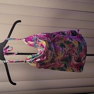 Catalina Floral Tie Strap Swim Tankini Top